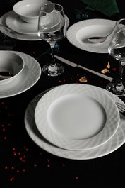 Hermia Vajilla de Porcelana ALF24Y400 de 24 piezas